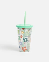 Vaso con tapa estampado