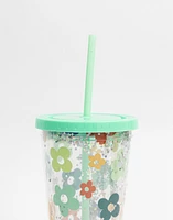 Vaso con tapa estampado