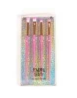 Set de 4 brochas para sombras con glitter