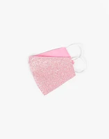 Cubre boca de glitter rosa