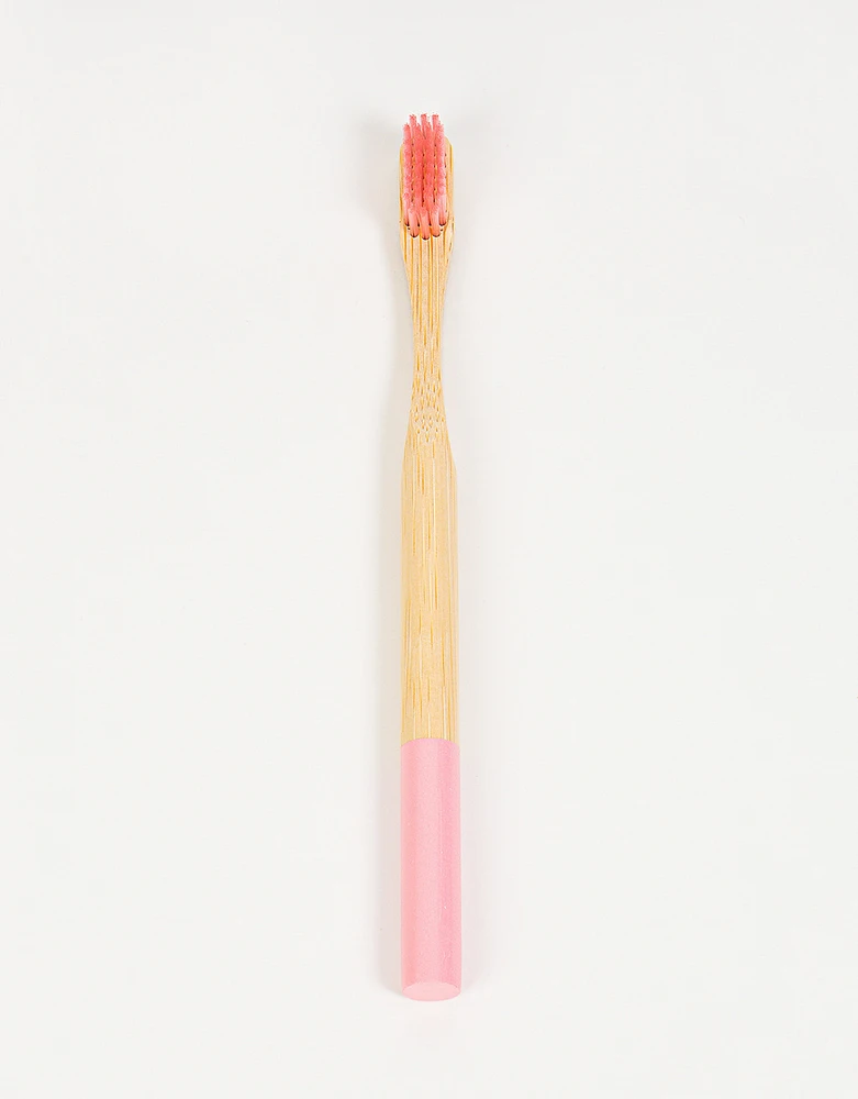 Cepillo de dientes de bamboo rosa