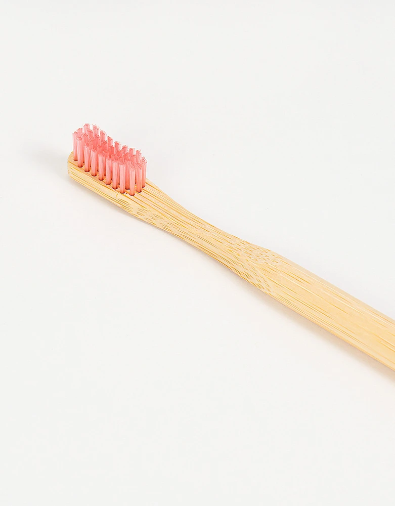 Cepillo de dientes de bamboo rosa