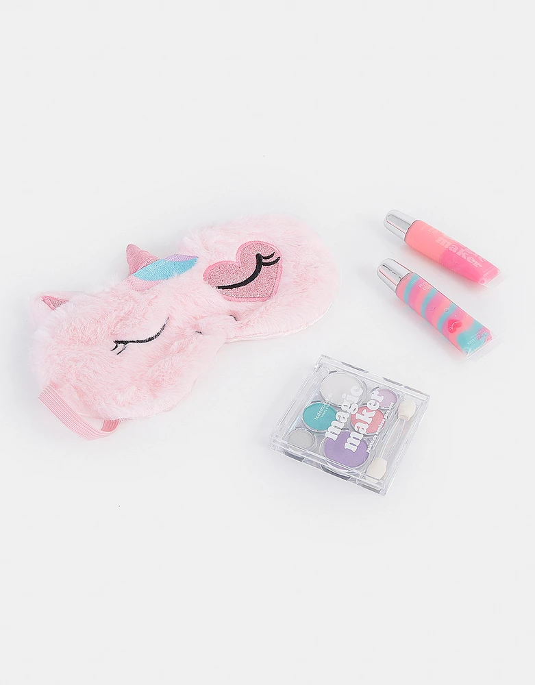 Set de antifaz y maquillaje infantil