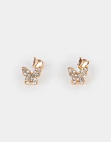 Aretes mariposa  bañados en oro