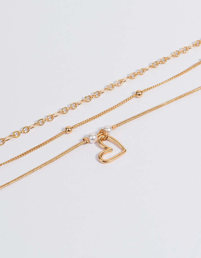 Choker con corazón bañado en oro