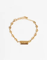 Pulsera love bañada en oro