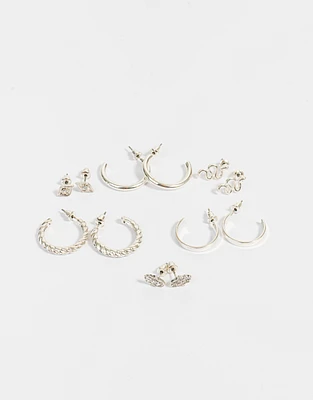 Set de aretes bañados en plata