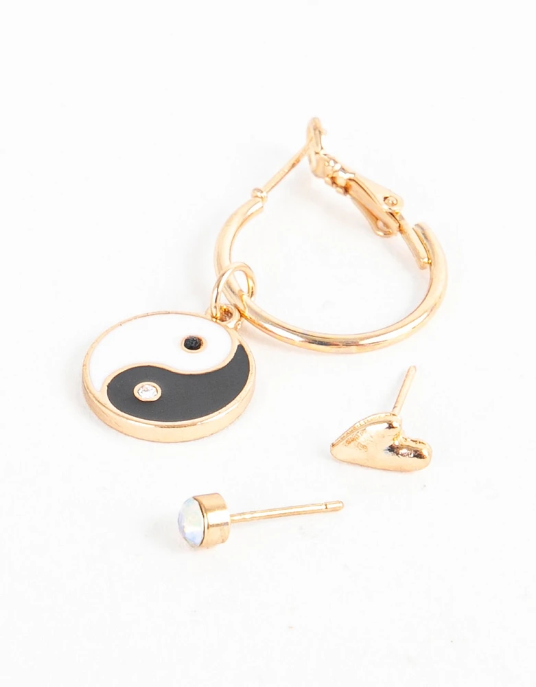 Set de aretes yin yang