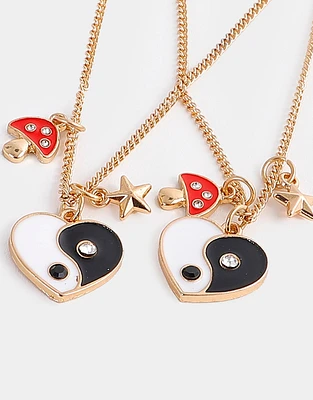 Collares para compartir yin yang corazón