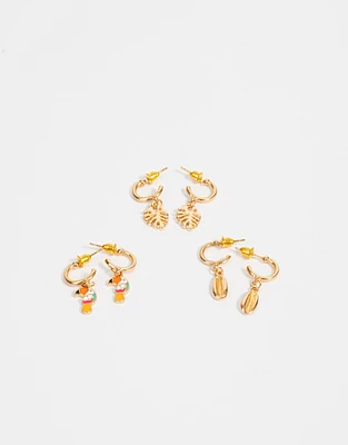 Aretes argollas set beach