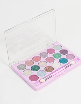 Paleta de sombras con brillos