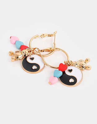 Aretes argollas teen yin yang