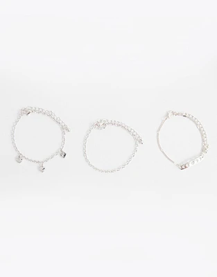 Set de pulseras bañadas en plata