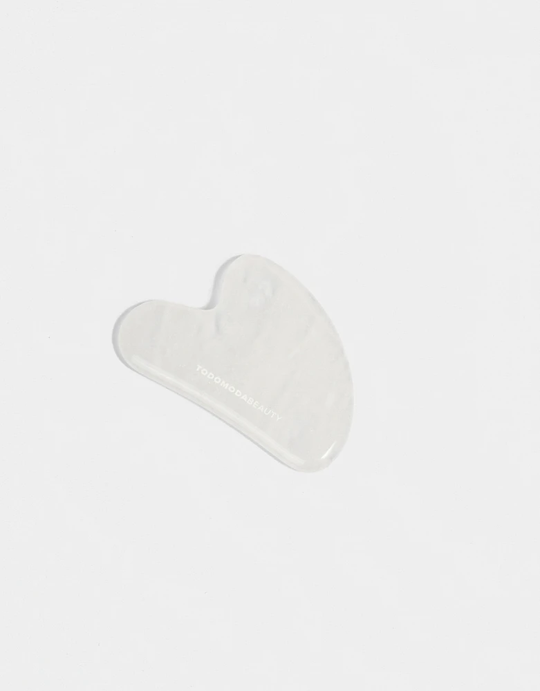 Gua sha de cuarzo blanco