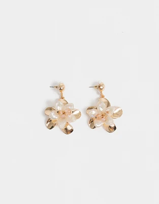 Aretes colgantes flores combinadas