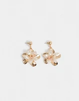 Aretes colgantes flores combinadas