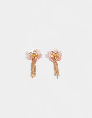 Aretes colgantes de flores combinadas