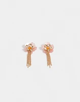 Aretes colgantes de flores combinadas