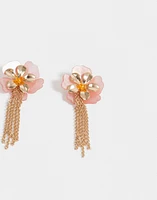 Aretes colgantes de flores combinadas