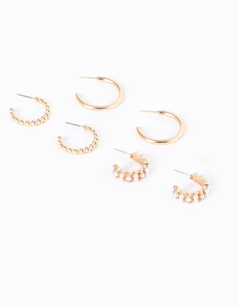 Argollas set con perlas