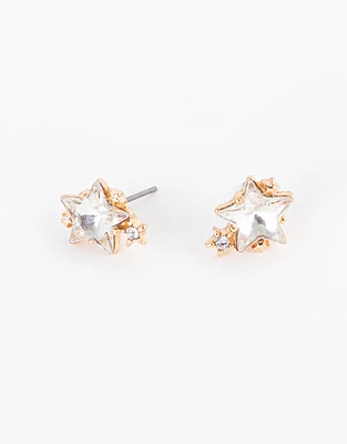 Aretes estrella bañados en oro