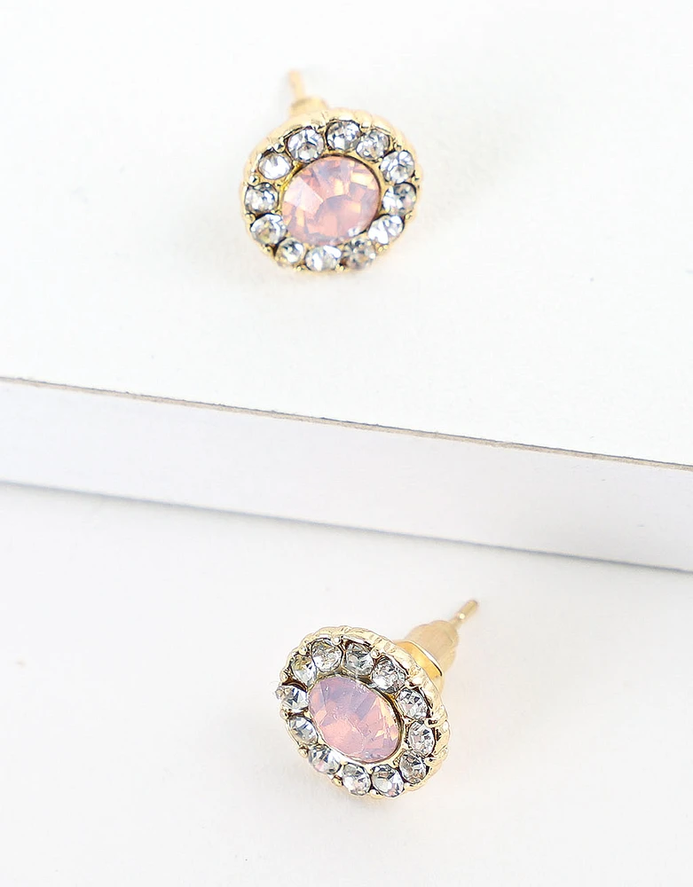 Aretes con piedra facetada