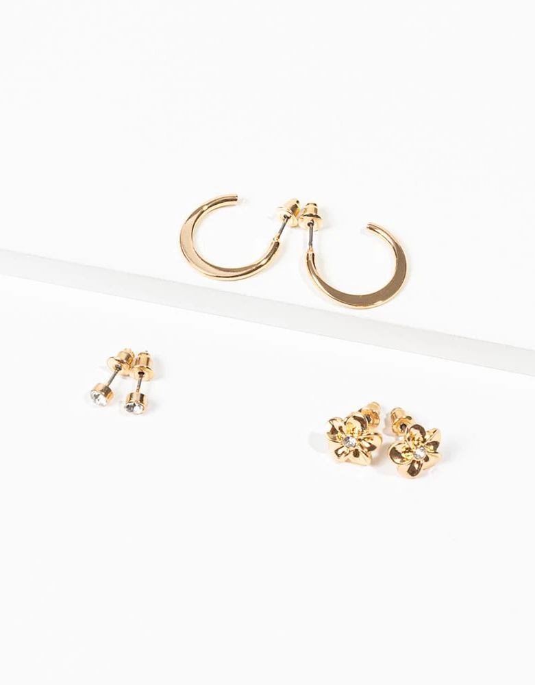 Aretes set bañado oro