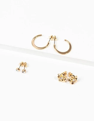 Aretes set bañado oro