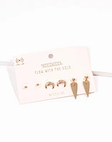 Aretes set bañado oro