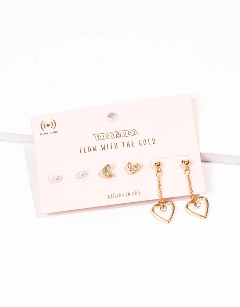 Aretes set bañado oro