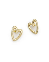 Aretes pasantes con corazon