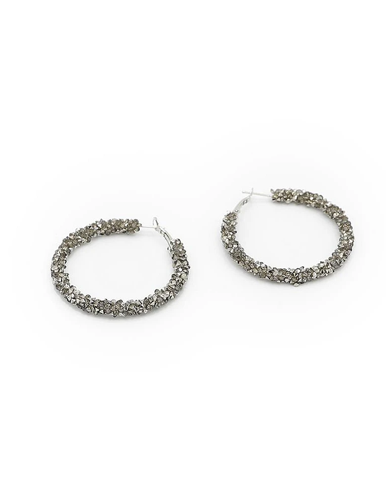 Aretes argollas con glitter