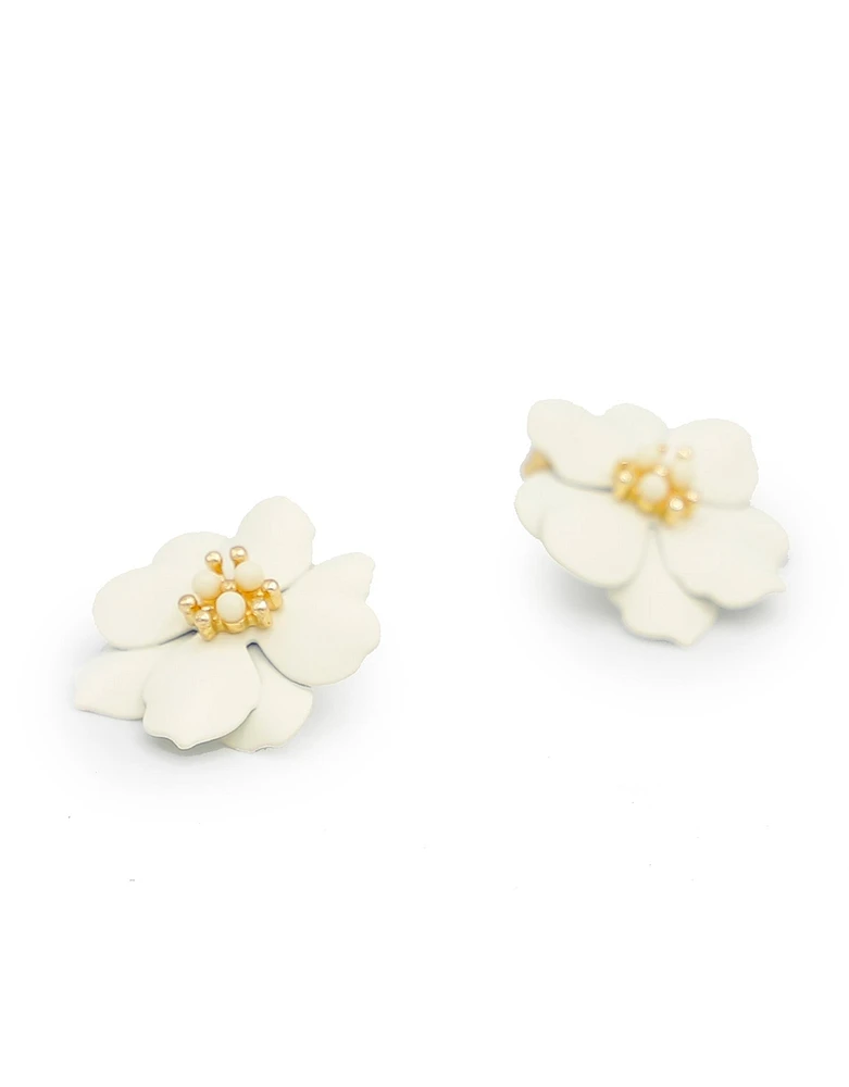 Aretes pasantes con flores