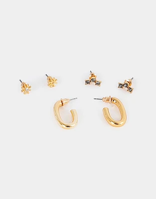 Aretes sets bañado en oro mistico