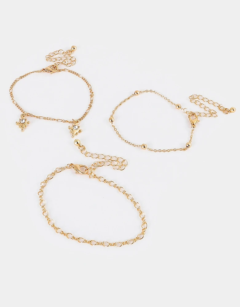 Pulseras flexibles set bañada en oro