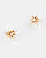 Aretes pasantes con flores