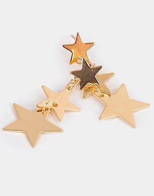 Aretes colgantes cortos de estrellas