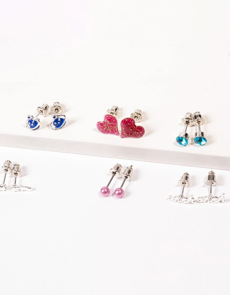 Set de 6 pares de aretes infantiles