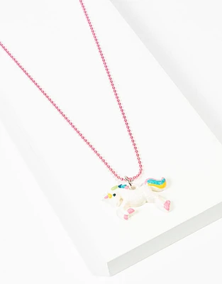 Collar infantil con dije de unicornio