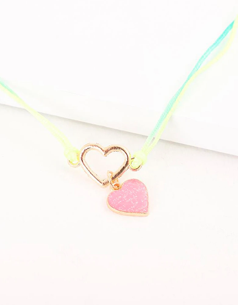 Set de 2 chokers infantiles con dije de corazón