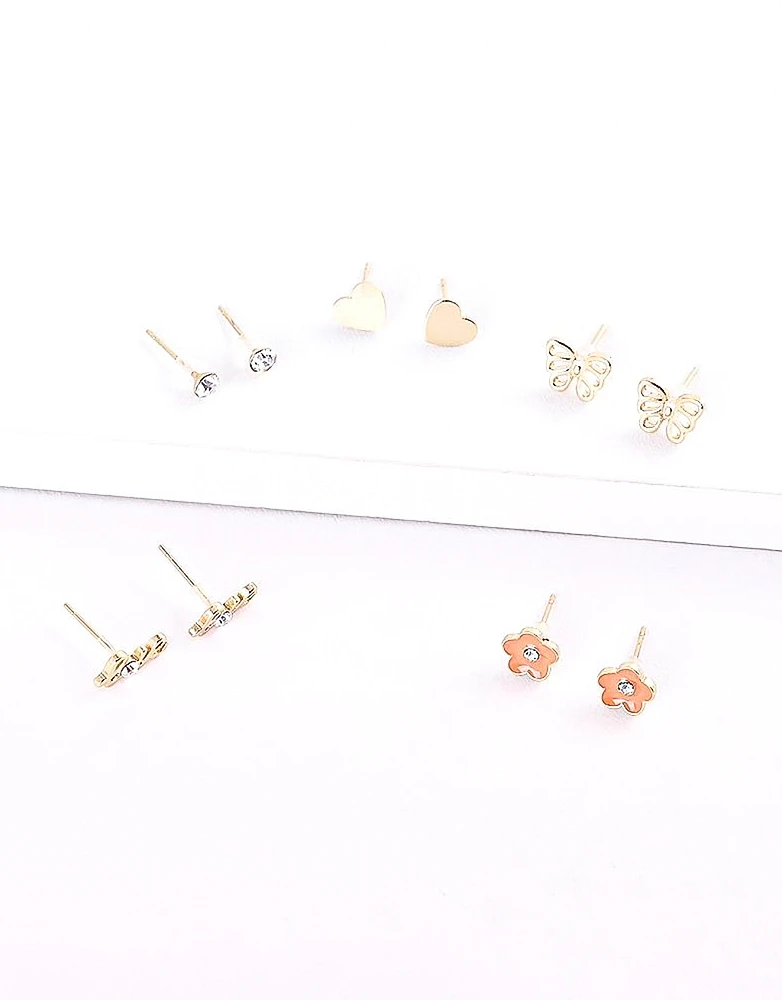 Set de 5 aretes infantiles esmaltados