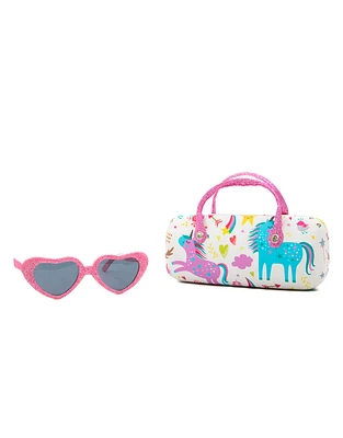 Set de lentes y estuche infantil unicornio