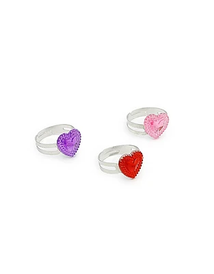 Set de 3 anillos con corazon