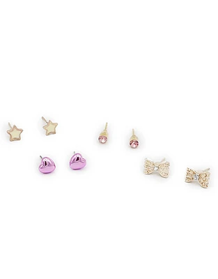 Set de 4 pares de aretes  esmaltados