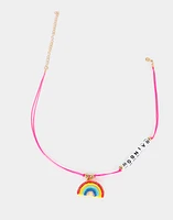 Collar de hilo con arcoiris