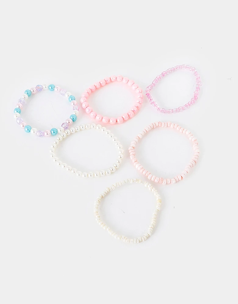 Set de 6 pulseras con mostacillas