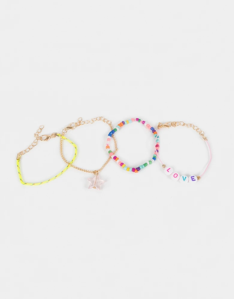 Set de 4 pulseras love