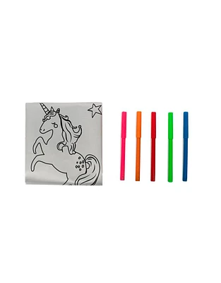 Bolsa infantil unicornio para colorear