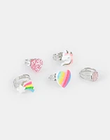 Anillos infantiles en cajita unicornio