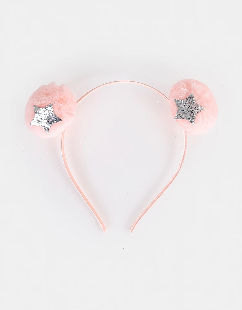 Diadema infantil con pompones